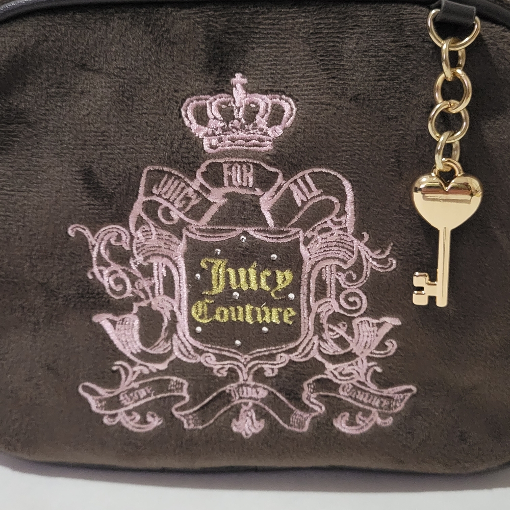 Juicy Couture Dark Brown Crossbody Bag with Gold Key Charm - Picture 4 of 13